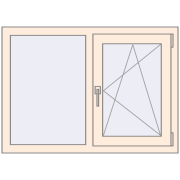 Okna skrzydłowe 1050x750 mm REHAU OPTIMUM EURO-DESIGN 70 CREAME_WHITE_50L-2 dwustronny