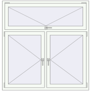 REHAU OPTIMUM EURO-DESIGN 70 1440x1480 mm RAL 9016 Traffic white two-sided