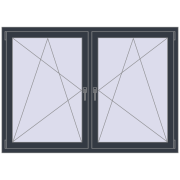 REHAU ENERGY-SAVING SYNEGO MD 1740x1220 mm ANTHRACITE_GREY_STRUKTURAL dwustronny