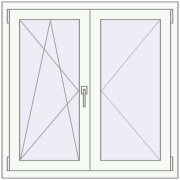 REHAU ENERGY-SAVING SYNEGO MD 1000x1000 mm RAL 9016 Traffic white two-sided