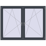 REHAU ENERGY-SAVING SYNEGO MD 1755x1340 mm ANTHRACITE_GREY_STRUKTURAL two-sided
