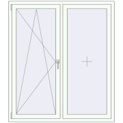 REHAU ENERGY-SAVING SYNEGO MD 1400x1600 mm RAL 9016 Traffic white two-sided
