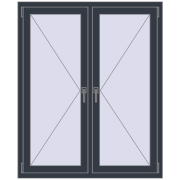 REHAU OPTIMUM EURO-DESIGN 70 1150x1400 mm ANTHRACITE_GREY_STRUKTURAL dwustronny
