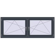 REHAU ENERGY-SAVING SYNEGO MD 1770x680 mm ANTHRACITE_GREY_STRUKTURAL two-sided