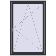 REHAU OPTIMUM EURO-DESIGN 70 1000x1500 mm ANTHRACITE_GREY_STRUKTURAL two-sided
