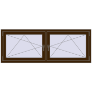 Okna skrzydłowe 1830x665 mm REHAU ENERGY-SAVING SYNEGO MD DARK_OAK dwustronny