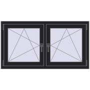 REHAU ENERGY-SAVING SYNEGO MD 1275x680 mm BLACK_ULTI-MATT dwustronny