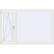 Tilt-and-Turn 1800x1200 mm EPSILON OPTIMA RAL 9016 Traffic white two-sided