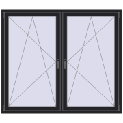 REHAU ENERGY-SAVING SYNEGO MD 1650x1445 mm BLACK_ULTI-MATT dwustronny