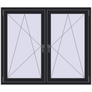 REHAU ENERGY-SAVING SYNEGO MD 1395x1190 mm BLACK_ULTI-MATT dwustronny REHAU ENERGY-SAVING SYNEGO MD 1395x1190 mm BLACK_ULTI-MATT dwustronny