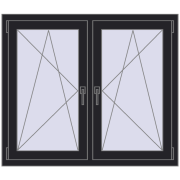 Okna skrzydłowe 1185x995 mm REHAU ENERGY-SAVING SYNEGO MD BLACK_ULTI-MATT dwustronny