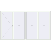 Okna skrzydłowe 4000x2300 mm KORSA BRILLANT DESIGN RAL 9016 Traffic white dwustronny