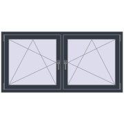 REHAU ENERGY-SAVING SYNEGO MD 1635x785 mm ANTHRACITE_GREY_STRUKTURAL dwustronny
