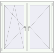 REHAU OPTIMUM EURO-DESIGN 70 1340x1300 mm RAL 9016 Traffic white two-sided