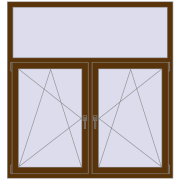 REHAU OPTIMUM EURO-DESIGN 70 1500x1600 mm WALNUT two-sided