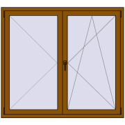 REHAU OPTIMUM EURO-DESIGN 70 1500x1350 mm GOLDEN OAK two-sided