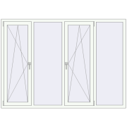 REHAU OPTIMUM EURO-DESIGN 70 2100x1500 mm RAL 9016 Traffic white two-sided