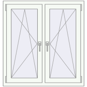 REHAU OPTIMUM EURO-DESIGN 70 1000x1052 mm RAL 9016 Traffic white two-sided