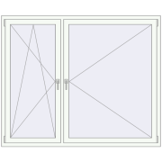 REHAU ENERGY-SAVING SYNEGO MD 1810x1490 mm RAL 9016 Traffic white two-sided