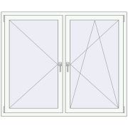 REHAU ENERGY-SAVING SYNEGO MD 1600x1300 mm RAL 9016 Traffic white two-sided