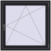 REHAU ENERGY-SAVING SYNEGO MD 1000x1000 mm BLACK_ULTI-MATT two-sided