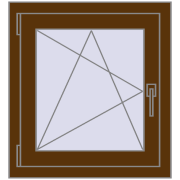 Okna skrzydłowe 600x650 mm CLASICTHERM 70 WALNUT dwustronny
