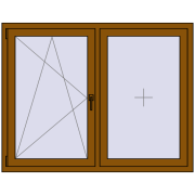 Okna skrzydłowe 1450x1130 mm KORSA BRILLANT DESIGN GOLDEN OAK dwustronny
