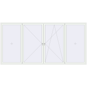 REHAU OPTIMUM EURO-DESIGN 70 4300x2100 mm RAL 9016 Traffic white two-sided
