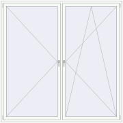 REHAU ENERGY-SAVING SYNEGO MD 2300x2300 mm RAL 9016 Traffic white two-sided