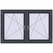 REHAU ENERGY-SAVING SYNEGO MD 1410x890 mm ANTHRACITE_GREY_STRUKTURAL dwustronny