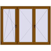 REHAU OPTIMUM EURO-DESIGN 70 1950x1500 mm GOLDEN OAK two-sided
