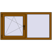 REHAU OPTIMUM EURO-DESIGN 70 1300x700 mm GOLDEN OAK two-sided