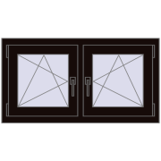 Okna skrzydłowe 990x545 mm REHAU OPTIMUM EURO-DESIGN 70 BLACK_BROWN dwustronny Okna skrzydłowe 990x545 mm REHAU OPTIMUM EURO-DESIGN 70 BLACK_BROWN dwustronny