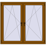 REHAU ENERGY-SAVING SYNEGO MD 1455x1370 mm GOLDEN OAK dwustronny