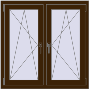 REHAU OPTIMUM EURO-DESIGN 70 1000x1000 mm DARK_OAK two-sided