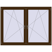 Tilt-and-Turn 1755x1340 mm REHAU ENERGY-SAVING SYNEGO MD DARK_OAK two-sided