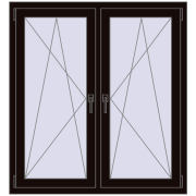 REHAU ENERGY-SAVING SYNEGO MD 1215x1265 mm BLACK_BROWN dwustronny