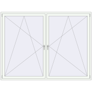 REHAU ENERGY-SAVING SYNEGO MD 2400x1800 mm RAL 9016 Traffic white two-sided
