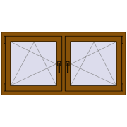 REHAU ENERGY-SAVING SYNEGO MD 1410x710 mm GOLDEN OAK dwustronny