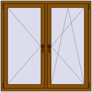 REHAU OPTIMUM EURO-DESIGN 70 1350x1350 mm GOLDEN OAK two-sided