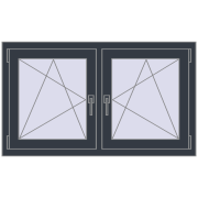 REHAU ENERGY-SAVING SYNEGO MD 1155x680 mm ANTHRACITE_GREY_STRUKTURAL dwustronny