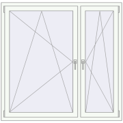 REHAU ENERGY-SAVING SYNEGO MD 1465x1435 mm RAL 9016 Traffic white two-sided