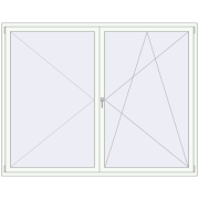 REHAU ENERGY-SAVING SYNEGO MD 2300x1800 mm RAL 9016 Traffic white two-sided