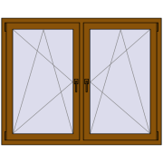 REHAU ENERGY-SAVING SYNEGO MD 1450x1150 mm GOLDEN OAK two-sided