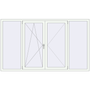 REHAU ENERGY-SAVING SYNEGO MD 2300x1350 mm RAL 9016 Traffic white two-sided