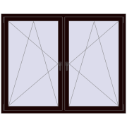 Tilt-and-Turn 1755x1400 mm REHAU ENERGY-SAVING SYNEGO MD CHOCOLATE_BROWN two-sided