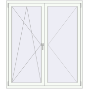 REHAU OPTIMUM EURO-DESIGN 70 1400x1600 mm RAL 9016 Traffic white two-sided