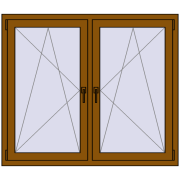 REHAU ENERGY-SAVING SYNEGO MD 1365x1160 mm GOLDEN OAK dwustronny