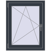 REHAU ENERGY-SAVING SYNEGO MD 700x900 mm ANTHRACITE_GREY_STRUKTURAL two-sided