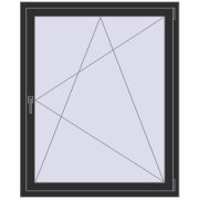 REHAU OPTIMUM EURO-DESIGN 70 1100x1350 mm ANTHRACITE_GREY_GLATT two-sided